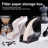 กระดาษกรองกาแฟ100ชิ้นกล่อง V02 V01เครื่องชงกาแฟ V60ไม่มีสารฟอกขาวพร้อมกล่องอะคริลิกป้องกันฝุ่น