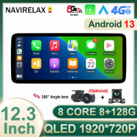 12.3 Inch Android 13 For Benz C GLC W205 X253 W446 2015-2018 QLED Screen Car Accessories Carplay Monitor Multimedia Radio Player