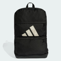 【adidas 愛迪達】後背包 運動包 書包 旅行包 大容量 雙層 MOTION LOGO 黑 IS7038