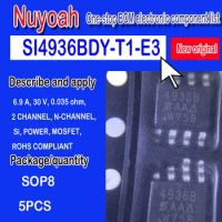 Original spot SI4936B SI4936BDY-T1-E3 field effect patch SOP-8 6.9A, 30V,0.035ohm,2 CHANNEL, N-CHANNEL, Si, POWER, MOSFET, 5pcs