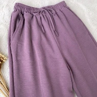 Celana Kulot Crinkle Celana Wanita Premium Celana Basic Kulot Kulot Jumbo L Violet
