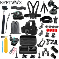 KFFTWWX Accessories Kit for GoPro Hero 10 9 8 Max 7 6 5 4 3 3+ 2 1 Black Go Pro Session Fusion Silver White Insta360 DJI AKASO