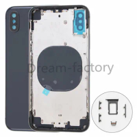 Back Glass Housing Cover Battery Door frame with Part Side Buttons for iPhone X Xr Xs Max