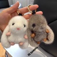 Móc khóa thỏ mềm dễ thương, móc khóa búp bê pompom, móc khóa thỏ, móc khóa túi đeo vai, mặt dây chuy