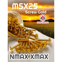 M5x25mm Gold SKRU VISOR WINDSHIELD XMAX ADV150 NVX NMAX Y15 LC135 RS150R