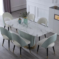 Modern Dining Room Table And Chair Sets Hotel Restaurant Banquet Dining Table Sets Marble Top Dinner Desk