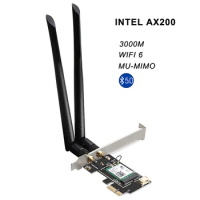 DIEWU PCIE WiFi6 Adapter Wireless Bluetooth Network dongle PCIE Network Card 3000M with INTEL AX200