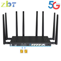 ZBT Dual SIM Card 5G Router 2*SIM WiFi6 3000Mbps Openwrt DDR4 1GB 1000Mbps LAN USB3.0 5G Modem MU-MI