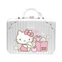 小禮堂 Hello Kitty 旅行硬殼手提化妝箱 (白側坐款)