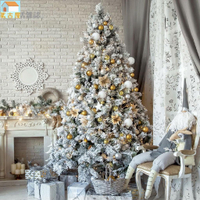 聖誕樹仿真白色落雪植絨樹1.8米植絨耶誕花環/2.1米/2.4米植絨樹