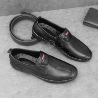 L361 Giày Da Nam ĐẾ KHÂU Chắc Chắn Không Bung Keo, Giày Lười Da Nam Xỏ Ôm Chân Không Nhấc Gót Da Bò