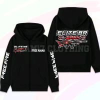 Jaket Hoodie Anak FF Elite BR Gank Versi Scar Megalodon Free Nama / Jaket Resleting Anak FF Elite Ce