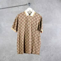 Polo GUCCI GG MONOGRAM BROWN BEIGE SILK POLO 100% ORIGINAL L