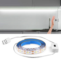 Hand Sweep Motion Sensor USB LED Under Kitchen Cabinet Light Strip 5V Waterproof For Counters Door Bathroom Mirror Night Decor