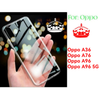 Case for Oppo A36 A76 A96 5G Clear Case Casing Bening Cover Silicon Soft tpu Transparan Lentur