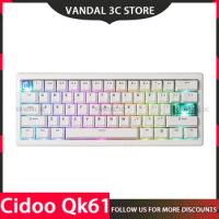 Cidoo Qk61 Keyboard Qmk 3-Mode Wireless Bluetooth Hot Swappable Gasket Customized Mechanical Keyboar