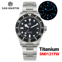 Watchdives X San Martin Titanium Diving Watch SN0121T Sapphire NH35 Automatic Ceramic Bezel 30Bar BGW-9 Luminous 39mm Wristwatch