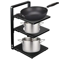 Pot Rack Pots And Pans Kitchen Organizer Pot Racks Metal Pan Holder Heavy Duty Cookware Organizer Holds Cast Iron Skillets Dutch