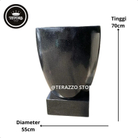 Bak Mandi Teraso Model UIN I Bak Mandi Terazzo Hitam Glossy Portable Marmer