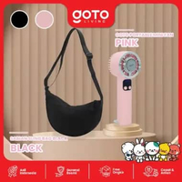 [Goto Paket Bundling 2 In 1] Kipas Angin Portable Baterai Charger USB Compact + Sling Bag Tas Selemp
