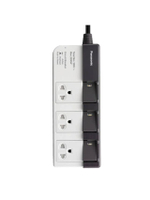 รางปลั๊กไฟ (3 ช่อง, 3 สวิทช์, 3 เมตร, สีขาว) รุ่น 3M BRAKER WH 28334 W