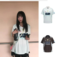 Áo polo thể thao kiểu Mỹ Jennie’s Same, áo đôi thời trang tay ngắn, áo đấu bóng đá dáng rộng phong c