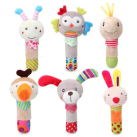 New Baby Animal Hand Bell Rattle Soft Rattle Toy Newborn Educational Rattle Mobiles Baby Toys Cute Plush Bebe Toys 0-12 Months