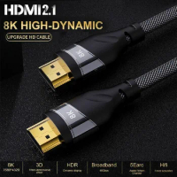 HDMI2.1 8K Copper Cable High Speed 8K 60Hz 4K 120Hz HDR eARC Computer Monitor Cable for Splitter Switcher 0.5m 1m 1.5m 2m 3m 5m