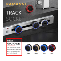 FLKL Movable Power Point Track Socket UK/FR/EU/USB Module Wall Plug Socket for Living Room/Kitchen/Office Socket Gray/Gold/Black