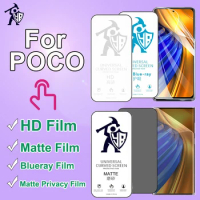 HD Hydrogel Film For POCO X5 X4 X3 Pro F1 F3 F4 GT Matte Screen Protector For POCO M2 M3 M4 M5 C55 Full Cover Privacy Not Glass