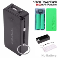 Portable 2x18650 Power Bank Box 5V 5600mAh USB Charger DIY PowerBank Battery Storage Box for iPhone Xiaomi Samsung Huawei