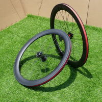 Clincher Wheelset 60mm Full Carbon 700C Road Cyclocross Bike Wheelset for Disc Brake Thru Axle Front 100*12mm &amp; Rear 142*12mm