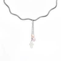 【D&D JEWELRY】Create系列No.6 十字架天然珍珠項鍊