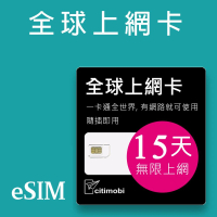 【citimobi】eSIM全球多國15天吃到飽2GB日高速流量(網卡 上網 網路 eSIM 以色列 土耳其 摩洛哥)