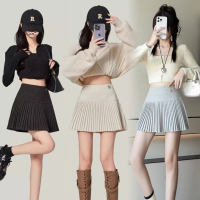 Rok Lipit Pedas Pinggang Tinggi Seksi Wanita Korea Rok Pendek Ramping Kasual Model A