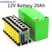 New 12V outdoor rechargeable lithium battery, solar cell, electric lamp, 18650 lithium battery, 12V, 18650+free shipping