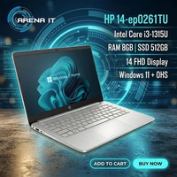 LAPTOP HP 14 EP0261TU EP0260TU Intel Core i3-1315U 8GB SSD 512GB W11+OH2024+M365