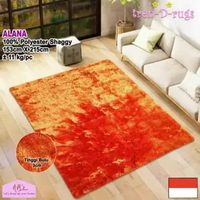 Tren-D-rugs - Karpet Shaggy Polos 100% Polyester 153 cm x 215 cm Orange