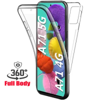 360 Crystal Full Body Shockproof Case For Samsung A71 5G A716 Double Layer PC+Silicone Cover Galaxy A71 4G A715 A 71 Bumper