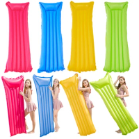 Inflatable Water Hammock Solid Color Swimming Mattress Foldable Inflatable Pool Float Lounger for Cool Water Fun