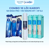 Combo 10 Lõi Lọc Nước Dùng Cho Máy Lọc Nước Karofi P95, Gồm 123 Smax Pro + RO Mỹ Và Bộ HP 6.2 Hiệu S