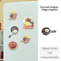 【RAMANTID】Magnet Kulkas Makanan Ringan, Magnet Kulkas Camilan, Stiker Proses Resin Kreatif