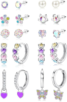 Jstyle Hypoallergenic Earrings for Girls Women Surgical Stainlee Steel Earrings for Sensitive Ears S