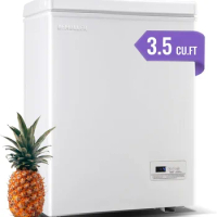 Chest Freezer 3.5 CU.FT Small Deep Compact Freezer Freestanding with Electronic Control Panel Top Op