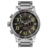 NIXON 48-20 CHRONO 潮流重擊運動腕錶-仿鏽x銀/48mm