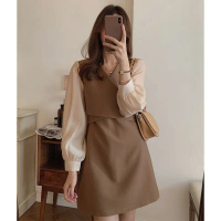 Emilia dress เดรสสั้นแขนยาว ไปทำงาน สไตล์เกาหลี FA504
