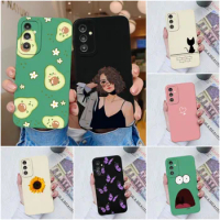 Case For Samsung Galaxy A14 A13 4G 5G Back Cover Fashion Avocado Butterfly Square Silicone Case For Samsung A 13 A 14 Funda Capa