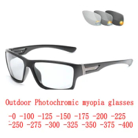 Fashion Nearsighted Myopia Glasses Men Oversized Sports Driving Eyeglasses Frame Outdoor Photochromic Nearsighted Glasses NX