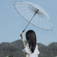 免運 自動雨傘 小雨傘 透明雨傘加厚加粗抗風長柄傘大號結實耐用男女半自動雨傘定制logo