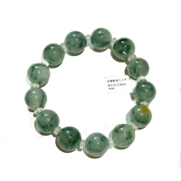 【Fubibaoding jeweler 富璧寶鼎珠寶】冰種翡翠飄藍花手珠(天然A貨 冰種翡翠 手串 送禮 手圍16.5cm)